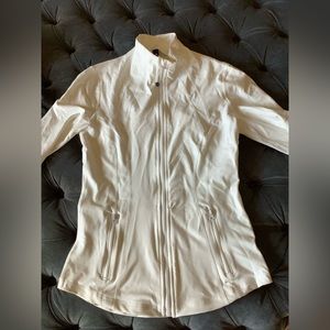 White form fitting athletic jacket, small